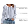 image:imageWIHOLL Womens Striped Long Sleeve Shirts Fall Outfits 2026 Color Block Tops Fashion Clothing Ribbed Crewneck Tee BlousesFblue Striped