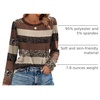 image:imageWIHOLL Womens Striped Long Sleeve Shirts Fall Outfits 2026 Color Block Tops Fashion Clothing Ribbed Crewneck Tee BlousesFborwn Striped