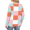 image:imageWIHOLL Womens Striped Long Sleeve Shirts Fall Outfits 2026 Color Block Tops Fashion Clothing Ribbed Crewneck Tee BlousesForange Plaid