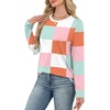 image:imageWIHOLL Womens Striped Long Sleeve Shirts Fall Outfits 2026 Color Block Tops Fashion Clothing Ribbed Crewneck Tee BlousesForange Plaid