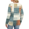 image:imageWIHOLL Womens Striped Long Sleeve Shirts Fall Outfits 2026 Color Block Tops Fashion Clothing Ribbed Crewneck Tee BlousesGorange and Blue Plaid