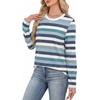 image:imageWIHOLL Womens Striped Long Sleeve Shirts Fall Outfits 2026 Color Block Tops Fashion Clothing Ribbed Crewneck Tee BlousesHblue Stripes