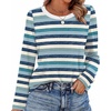 image:imageWIHOLL Womens Striped Long Sleeve Shirts Fall Outfits 2026 Color Block Tops Fashion Clothing Ribbed Crewneck Tee BlousesHblue Stripes