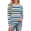 image:imageWIHOLL Womens Striped Long Sleeve Shirts Fall Outfits 2026 Color Block Tops Fashion Clothing Ribbed Crewneck Tee BlousesHblue Stripes
