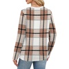 image:imageWIHOLL Womens Striped Long Sleeve Shirts Fall Outfits 2026 Color Block Tops Fashion Clothing Ribbed Crewneck Tee BlousesHbrown Plaid