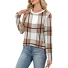 image:imageWIHOLL Womens Striped Long Sleeve Shirts Fall Outfits 2026 Color Block Tops Fashion Clothing Ribbed Crewneck Tee BlousesHbrown Plaid