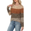 image:imageWIHOLL Womens Striped Long Sleeve Shirts Fall Outfits 2026 Color Block Tops Fashion Clothing Ribbed Crewneck Tee BlousesHkhaki Stripe