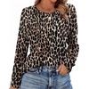 image:imageWIHOLL Womens Striped Long Sleeve Shirts Fall Outfits 2026 Color Block Tops Fashion Clothing Ribbed Crewneck Tee BlousesHleopard