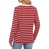 image:imageWIHOLL Womens Striped Long Sleeve Shirts Fall Outfits 2026 Color Block Tops Fashion Clothing Ribbed Crewneck Tee BlousesHred Stripes