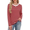 image:imageWIHOLL Womens Striped Long Sleeve Shirts Fall Outfits 2026 Color Block Tops Fashion Clothing Ribbed Crewneck Tee BlousesHred Stripes