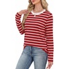 image:imageWIHOLL Womens Striped Long Sleeve Shirts Fall Outfits 2026 Color Block Tops Fashion Clothing Ribbed Crewneck Tee BlousesHred Stripes