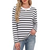 image:imageWIHOLL Womens Striped Long Sleeve Shirts Fall Outfits 2026 Color Block Tops Fashion Clothing Ribbed Crewneck Tee BlousesHwhite Stripes