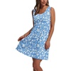 image:imageWIHOLL Womens Summer Dress 2026 ALine Sleeveless Casual Sundress with Pockets FloralSolid01blue White