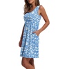 image:imageWIHOLL Womens Summer Dress 2026 ALine Sleeveless Casual Sundress with Pockets FloralSolid01blue White