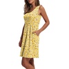 image:imageWIHOLL Womens Summer Dress 2026 ALine Sleeveless Casual Sundress with Pockets FloralSolid02yellow White