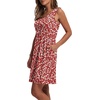 image:imageWIHOLL Womens Summer Dress 2026 ALine Sleeveless Casual Sundress with Pockets FloralSolid03red White