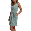 image:imageWIHOLL Womens Summer Dress 2026 ALine Sleeveless Casual Sundress with Pockets FloralSolid04green White