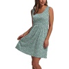 image:imageWIHOLL Womens Summer Dress 2026 ALine Sleeveless Casual Sundress with Pockets FloralSolid04green White