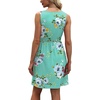 image:imageWIHOLL Womens Summer Dress 2026 ALine Sleeveless Casual Sundress with Pockets FloralSolidAqua Floral