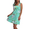 image:imageWIHOLL Womens Summer Dress 2026 ALine Sleeveless Casual Sundress with Pockets FloralSolidAqua Floral