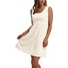image:imageWIHOLL Womens Summer Dress 2026 ALine Sleeveless Casual Sundress with Pockets FloralSolidBeige Gingham