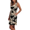 image:imageWIHOLL Womens Summer Dress 2026 ALine Sleeveless Casual Sundress with Pockets FloralSolidBlack Beige Tropical Leaves