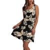 image:imageWIHOLL Womens Summer Dress 2026 ALine Sleeveless Casual Sundress with Pockets FloralSolidBlack Beige Tropical Leaves