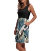image:imageWIHOLL Womens Summer Dress 2026 ALine Sleeveless Casual Sundress with Pockets FloralSolidBlack Floral Leaf