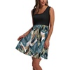 image:imageWIHOLL Womens Summer Dress 2026 ALine Sleeveless Casual Sundress with Pockets FloralSolidBlack Floral Leaf