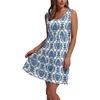 image:imageWIHOLL Womens Summer Dress 2026 ALine Sleeveless Casual Sundress with Pockets FloralSolidBlue Damask Print