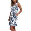 image:imageWIHOLL Womens Summer Dress 2026 ALine Sleeveless Casual Sundress with Pockets FloralSolidBlue Print