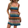 image:imageWIHOLL Womens Summer Dress 2026 ALine Sleeveless Casual Sundress with Pockets FloralSolidColorful Stripe