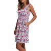 image:imageWIHOLL Womens Summer Dress 2026 ALine Sleeveless Casual Sundress with Pockets FloralSolidFuchsia Paisley