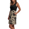 image:imageWIHOLL Womens Summer Dress 2026 ALine Sleeveless Casual Sundress with Pockets FloralSolidKhaki Floral