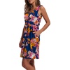 image:imageWIHOLL Womens Summer Dress 2026 ALine Sleeveless Casual Sundress with Pockets FloralSolidNavy Pink Floral