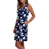 image:imageWIHOLL Womens Summer Dress 2026 ALine Sleeveless Casual Sundress with Pockets FloralSolidNavy Print