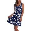 image:imageWIHOLL Womens Summer Dress 2026 ALine Sleeveless Casual Sundress with Pockets FloralSolidNavy Print