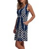 image:imageWIHOLL Womens Summer Dress 2026 ALine Sleeveless Casual Sundress with Pockets FloralSolidNavy Print Stripe