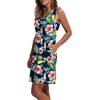 image:imageWIHOLL Womens Summer Dress 2026 ALine Sleeveless Casual Sundress with Pockets FloralSolidNavy Tropical Print