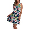 image:imageWIHOLL Womens Summer Dress 2026 ALine Sleeveless Casual Sundress with Pockets FloralSolidNavy Tropical Print