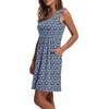 image:imageWIHOLL Womens Summer Dress 2026 ALine Sleeveless Casual Sundress with Pockets FloralSolidNavy White Floral
