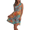 image:imageWIHOLL Womens Summer Dress 2026 ALine Sleeveless Casual Sundress with Pockets FloralSolidOrange Tropical Print