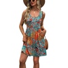 image:imageWIHOLL Womens Summer Dress 2026 ALine Sleeveless Casual Sundress with Pockets FloralSolidOrange Tropical Print