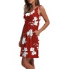image:imageWIHOLL Womens Summer Dress 2026 ALine Sleeveless Casual Sundress with Pockets FloralSolidRed Print