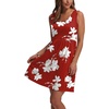 image:imageWIHOLL Womens Summer Dress 2026 ALine Sleeveless Casual Sundress with Pockets FloralSolidRed Print