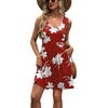 image:imageWIHOLL Womens Summer Dress 2026 ALine Sleeveless Casual Sundress with Pockets FloralSolidRed Print