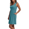 image:imageWIHOLL Womens Summer Dress 2026 ALine Sleeveless Casual Sundress with Pockets FloralSolidSolid Aqua Blue
