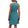 image:imageWIHOLL Womens Summer Dress 2026 ALine Sleeveless Casual Sundress with Pockets FloralSolidSolid Aqua Blue