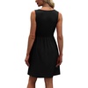 image:imageWIHOLL Womens Summer Dress 2026 ALine Sleeveless Casual Sundress with Pockets FloralSolidSolid Black
