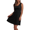 image:imageWIHOLL Womens Summer Dress 2026 ALine Sleeveless Casual Sundress with Pockets FloralSolidSolid Black
